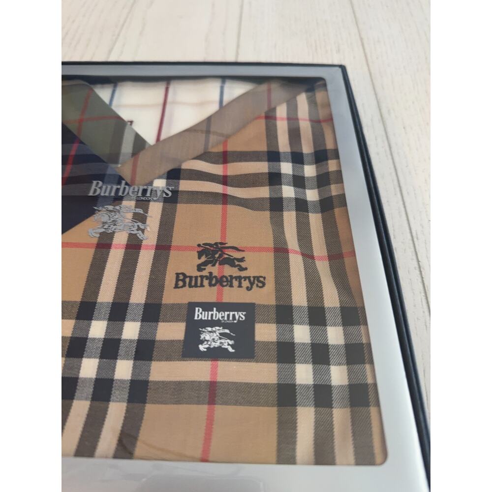BURBERRY Nova Check Scarf Handkerchief 5 Pack Premium Authentic Gift - Picture 3 of 7